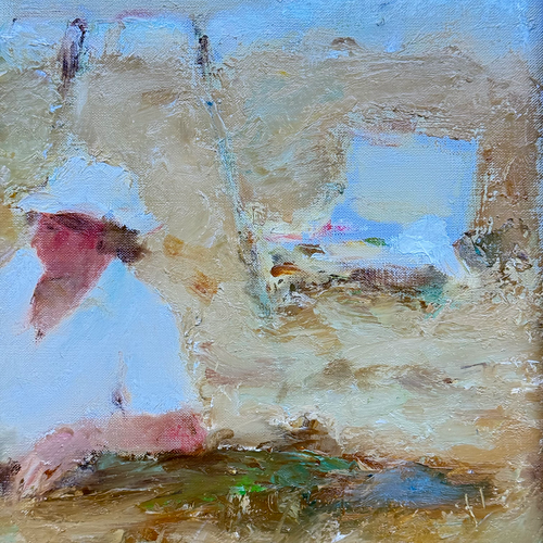 "Reclining Artist" Oil Painting on Linen by Samuel Oppenheimer (1901-1992)