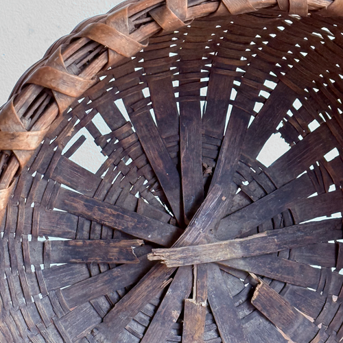 19th-century American Hand-Woven Splint Ash Basket