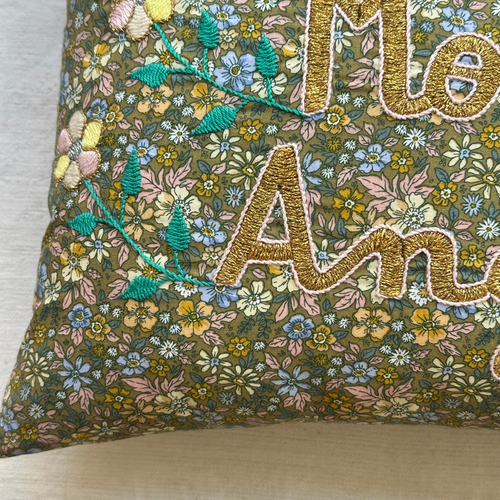 "Mon Ange" Embroidered Cushion CS61