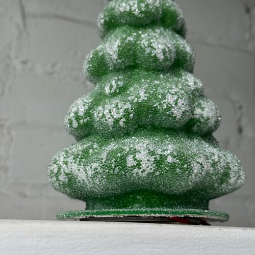 Papier-Mâché XL Green & White Beaded Tree
