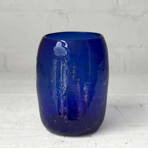 Herati Glass Tumbler in Lapis Blue