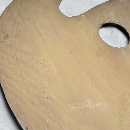 Vintage Palette-shaped Seascape Painting