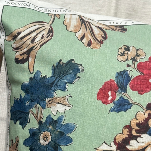 Medium Madame Pillow in Green (No. 95B) with Linen Backing