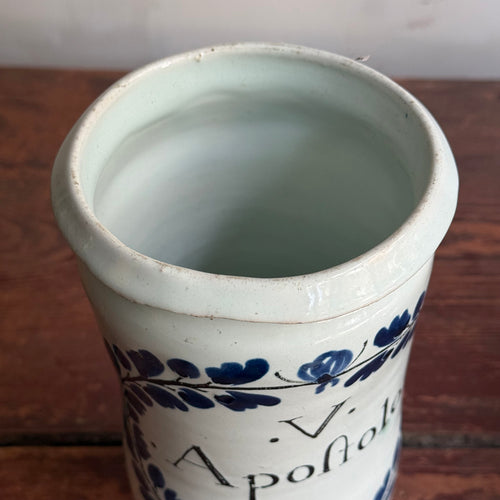 18th-century French Faience Apothecary Jar Pair