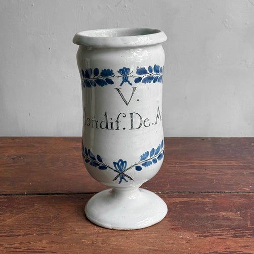 18th-century French Faience Apothecary Jar Pair