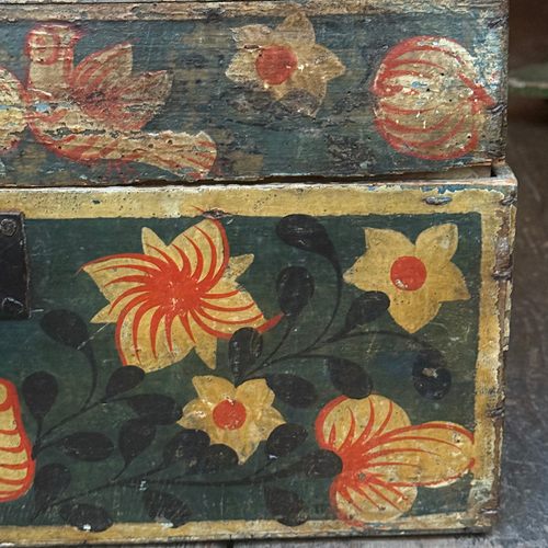 18th-century French Painted Trunk