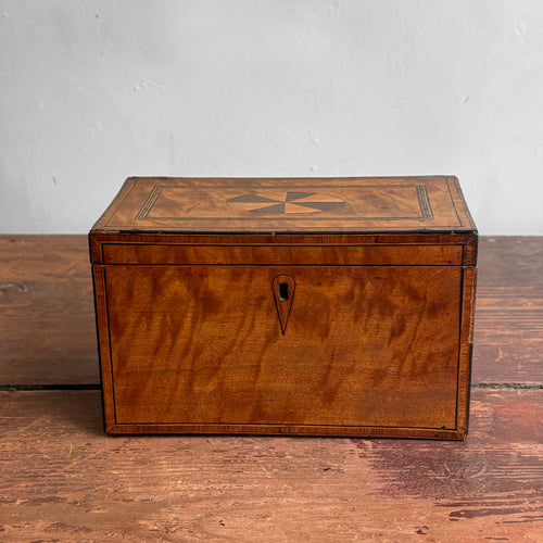 Early 19th-century Satinwood Inlaid Banded Tea Caddy Box