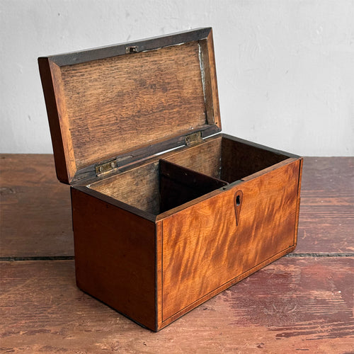 Early 19th-century Satinwood Inlaid Banded Tea Caddy Box
