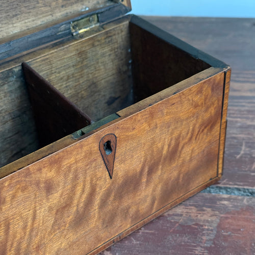 Early 19th-century Satinwood Inlaid Banded Tea Caddy Box