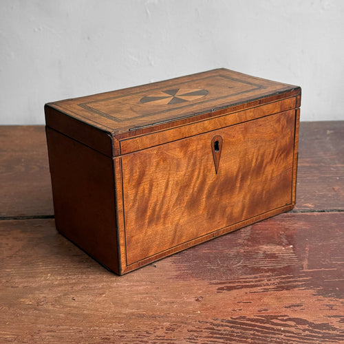 Early 19th-century Satinwood Inlaid Banded Tea Caddy Box