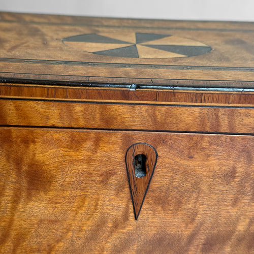 Early 19th-century Satinwood Inlaid Banded Tea Caddy Box