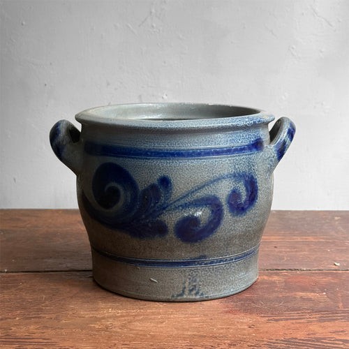 19th-century Salt-Glazed Stoneware German Crock (#1)