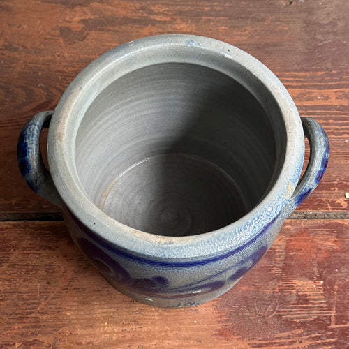 19th-century Salt-Glazed Stoneware German Crock (#1)