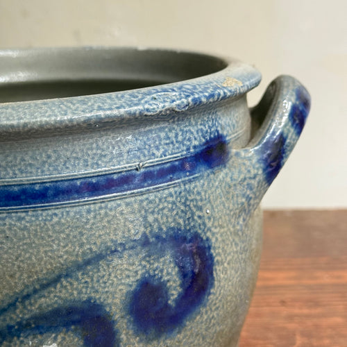 19th-century Salt-Glazed Stoneware German Crock (#1)