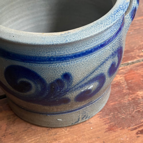 19th-century Salt-Glazed Stoneware German Crock (#1)