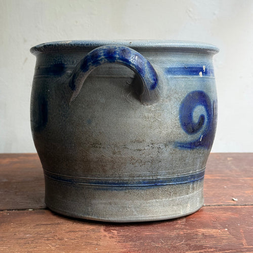 19th-century Salt-Glazed Stoneware German Crock (#1)