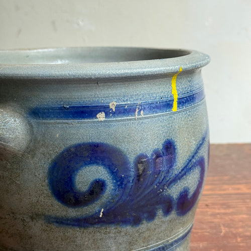 19th-century Salt-Glazed Stoneware German Crock (#1)