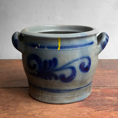 19th-century Salt-Glazed Stoneware German Crock (#1)