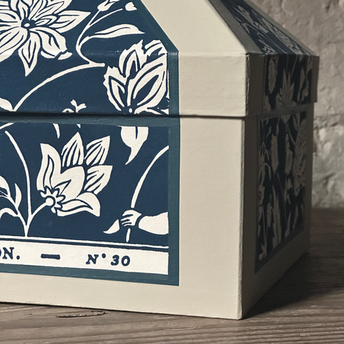 Antoinette Poisson Medium and Large Wedding Boxes in "Indienne Indigo" No. 30C