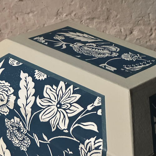 Antoinette Poisson Medium and Large Wedding Boxes in "Indienne Indigo" No. 30C