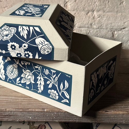 Antoinette Poisson Medium and Large Wedding Boxes in "Indienne Indigo" No. 30C