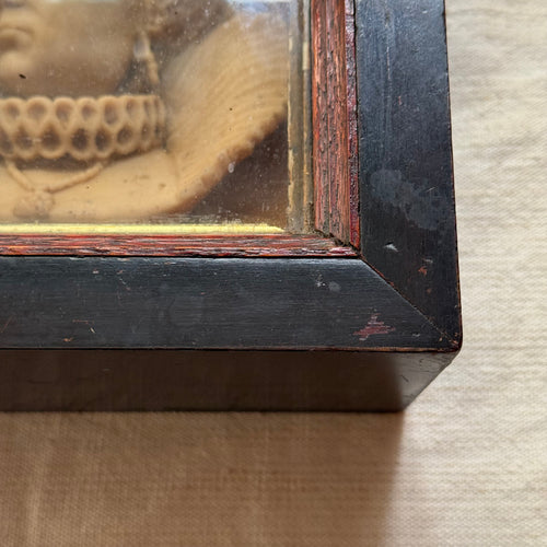 19th-century Queen Elizabeth I Wax Portrait Shadow Box