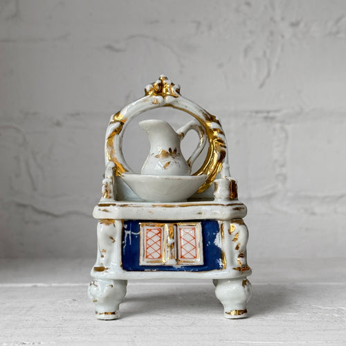 Antique German Porcelain Fairing Trinket Box (#12)