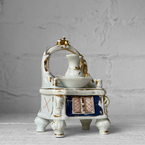 Antique German Porcelain Fairing Trinket Box (#12)