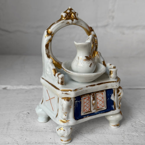 Antique German Porcelain Fairing Trinket Box (#12)