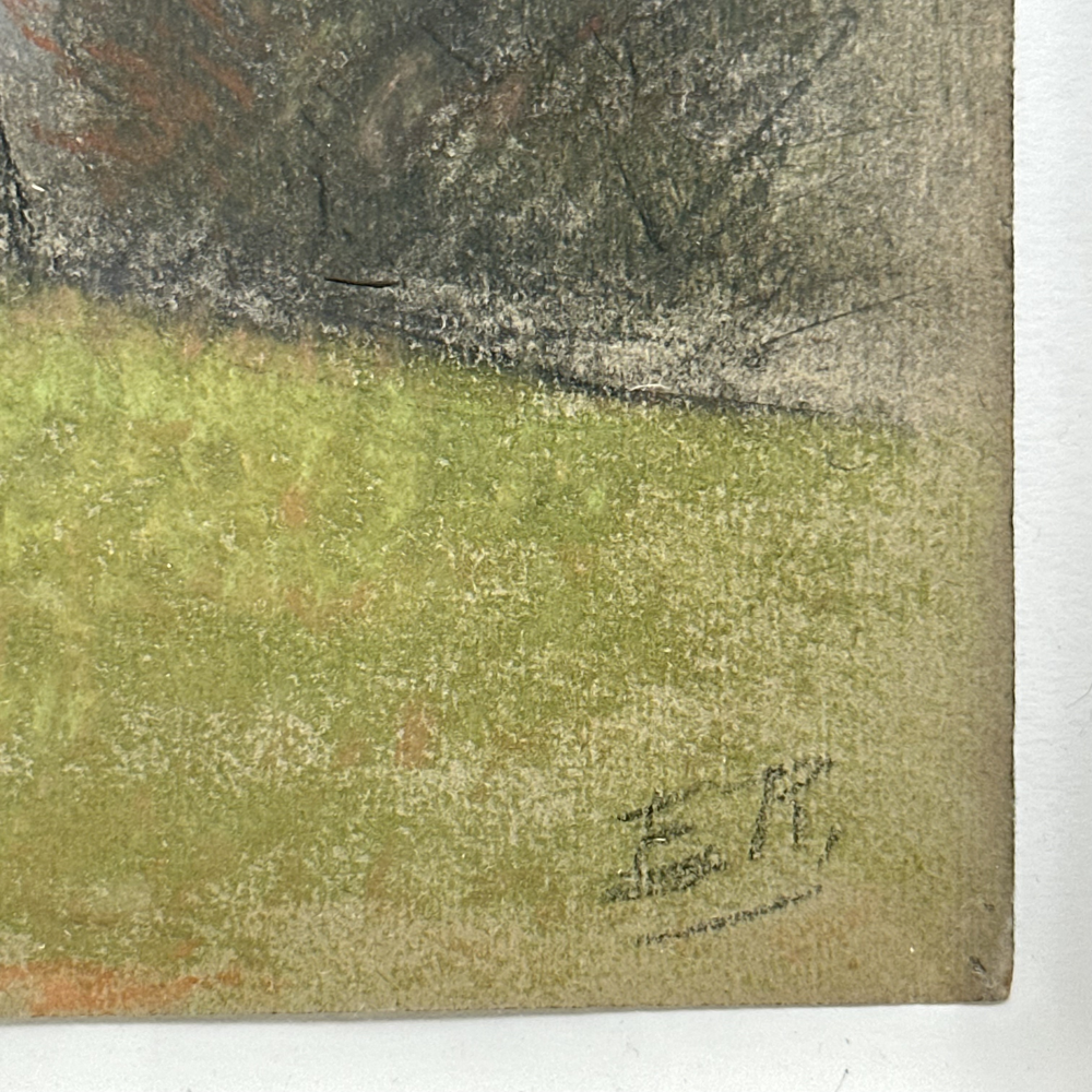 Evert Rabbers Framed Early 20th-century Landscape Pastel Drawing #15