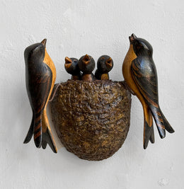 Mid 20th-century Black Forest Carved Bird's Nest (BF-601)