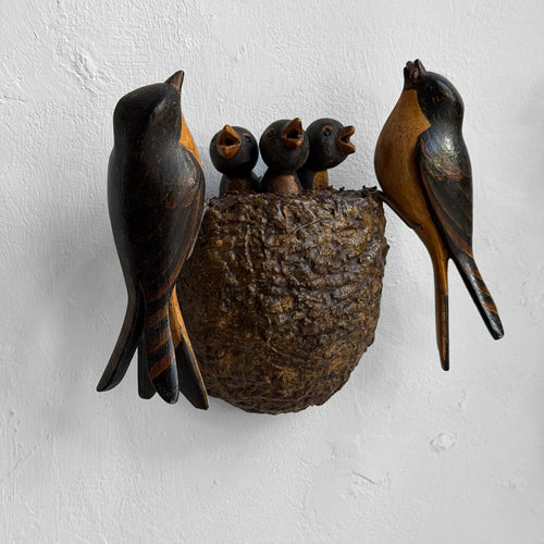 Mid 20th-century Black Forest Carved Bird's Nest (BF-601)