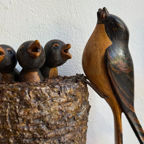 Mid 20th-century Black Forest Carved Bird's Nest (BF-601)