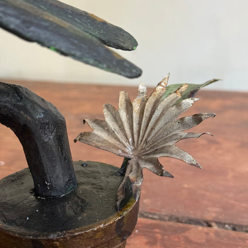 Black Forest Carved Dragon Fly on Clay Pot (9-01)