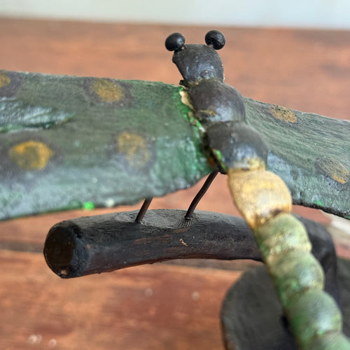 Black Forest Carved Dragon Fly on Clay Pot (9-01)