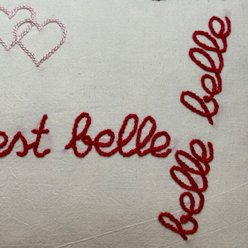 "La Vie Est Belle" Embroidered Cushion (CS-801)