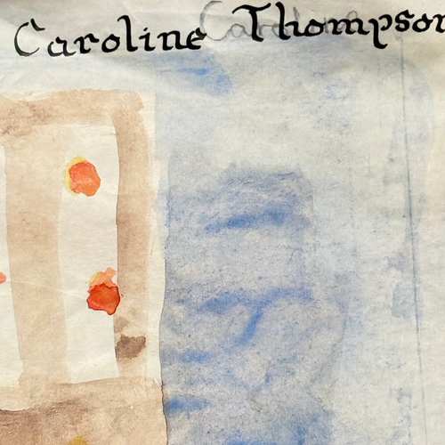 Double-Sided Late 19th-century Naïve Watercolor Illustration by Caroline Thompson