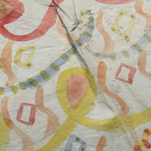 Double-Sided Late 19th-century Naïve Watercolor Illustration by Caroline Thompson