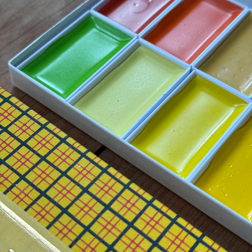 Colorama 8 Japanese Gansai Watercolor Set in Yellow