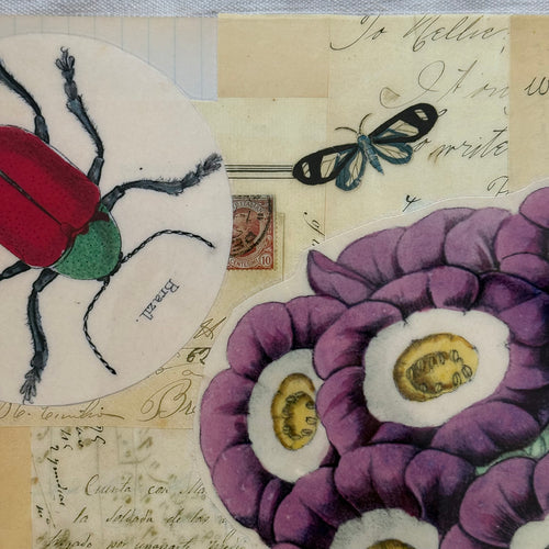 One-of-a-Kind Collaged Beetle Mat (#1)