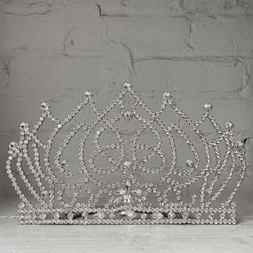 Large Crystal Jeweled Glass Crown