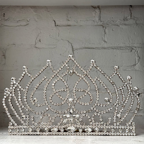 Large Crystal Jeweled Glass Crown