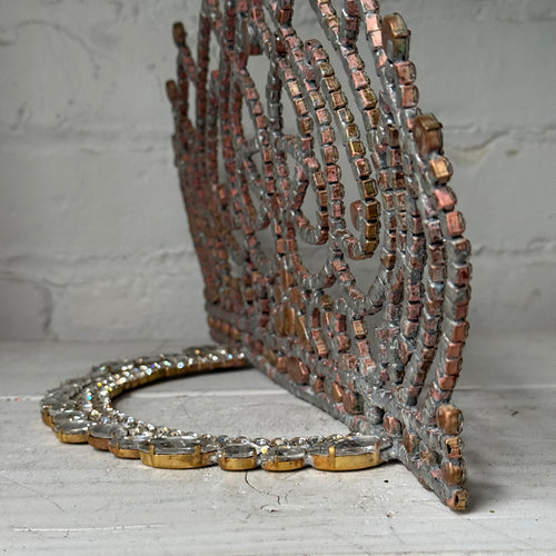 Large Crystal Jeweled Glass Crown