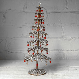 Nostalgic 3D Red & White Crystal Glass Tree