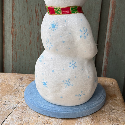 XL Papier-Mâché Snowman with Lantern