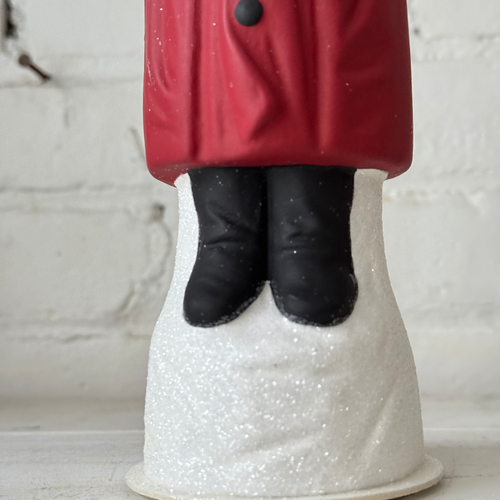 Papier-Mâché Red Santa with Glitter Beard
