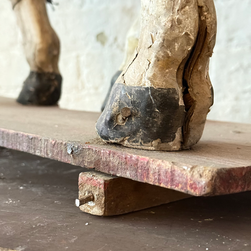 19th-century French Toy Horse on Wheels