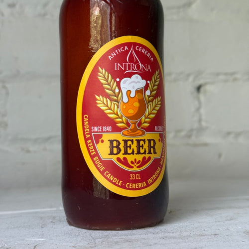 Bottiglia di Birra Beer Bottle Candle in Brown