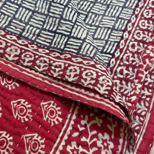 Vintage Sari Double Bedcover (#7-01)