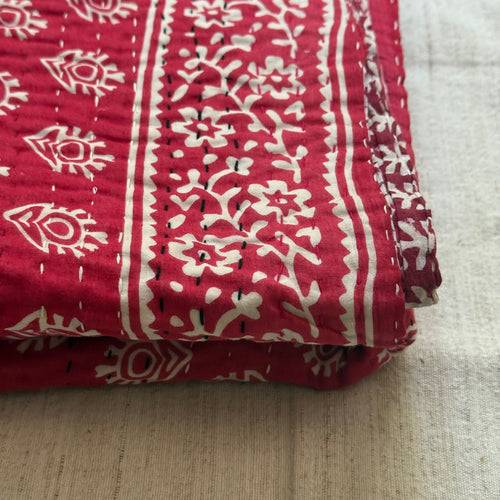 Vintage Sari Double Bedcover (#7-01)